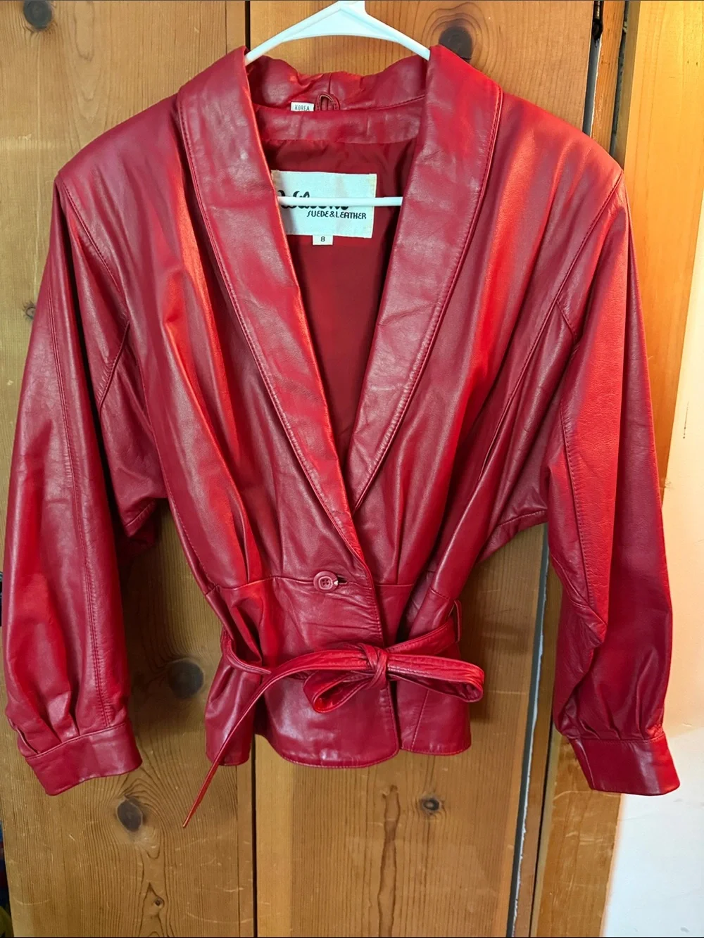VINTAGE WILSONS RED LEATHER, Size 8(S) - Picture 5 of 7